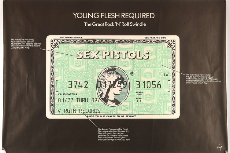 The Sex Pistols Young Flesh Required American Express card.