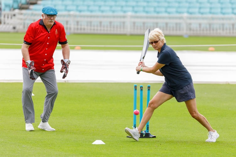 Melissa Pickering batting against Chelsea Pensioners