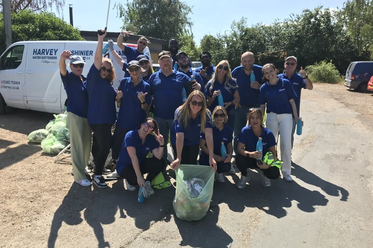 Culligan Harvey volunteers gather at St Peters Recreation Ground ready for the Plastic-Free July clean-up