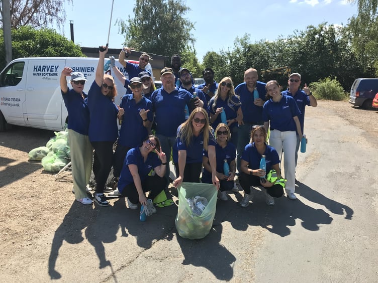 Culligan Harvey volunteers gather at St Peters Recreation Ground ready for the Plastic-Free July clean-up
