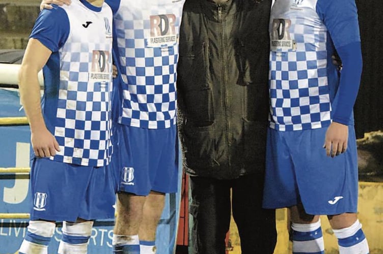 Dave Taylor with his sons Danny, Timmy and Luke, playing for Sheerwater FC.