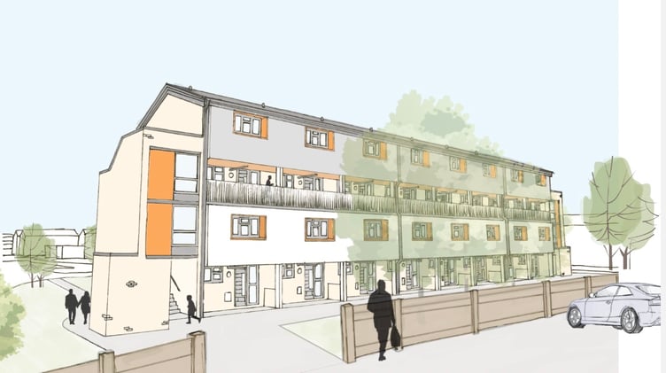 Lakeview estate, Woking, new cladding artist's impression.