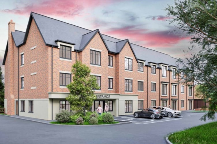 An artists impression of the care home in Bagshot Road, Woking.
