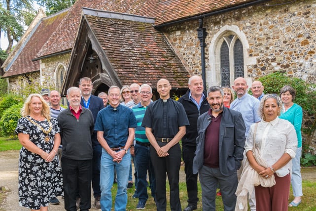 The team behind the fundraising to restore St Mary's Church steeple in Byfleet.