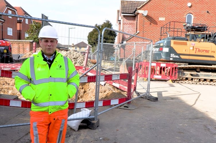 Lloyd Allen, Infrastructure Team Manager for Surrey County Council, on Godstone High Street.