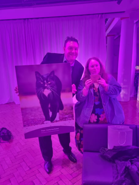 Magic the cat, winner of the Family Cat category at the Cats Protection National Cat Awards, enjoys a well-deserved moment in the spotlight