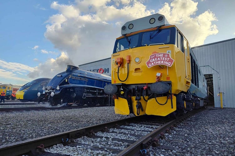 Locos from different eras at The Greatest Gathering at the Alstom factory in Derby © ALSTOM