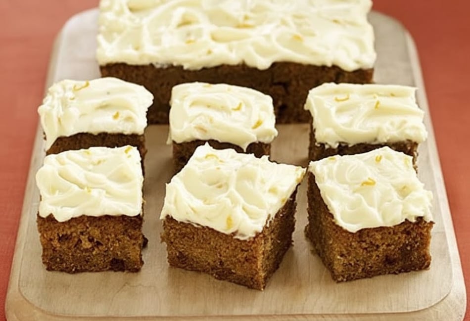 Turn leftover Halloween pumpkin into a tray bake