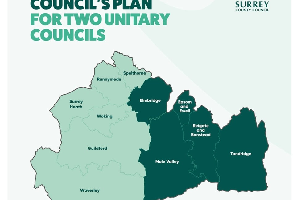 The end of Surrey as we know it: two unitaries confirmed