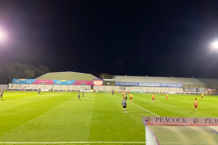 Action from Woking's Surrey Senior Cup tie against Lingfield