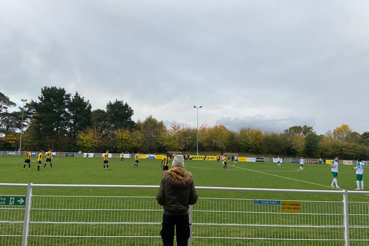 Action from Westfield's Isthmian League South Central Division match against Bognor Regis Town