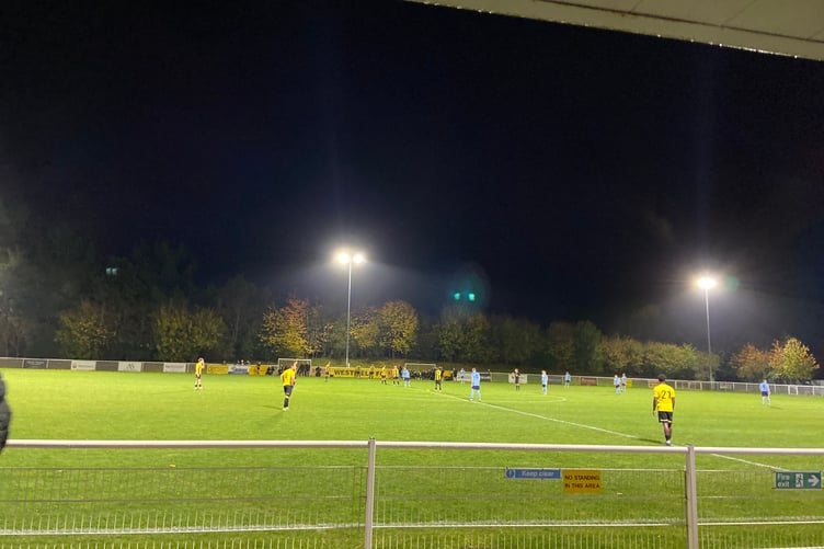 Action from Westfield's Isthmian League South Central Division match against AFC Portchester