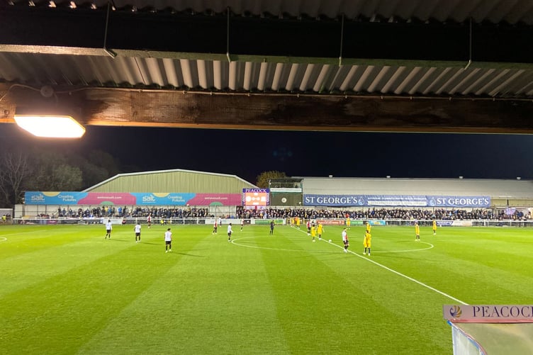 Action from Woking's National League match against Southend United
