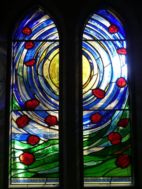 Stained glass All Saints Church Woodham