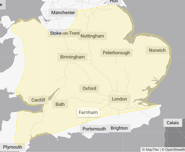 Yellow weather warning for rain issued across Surrey and Hampshire