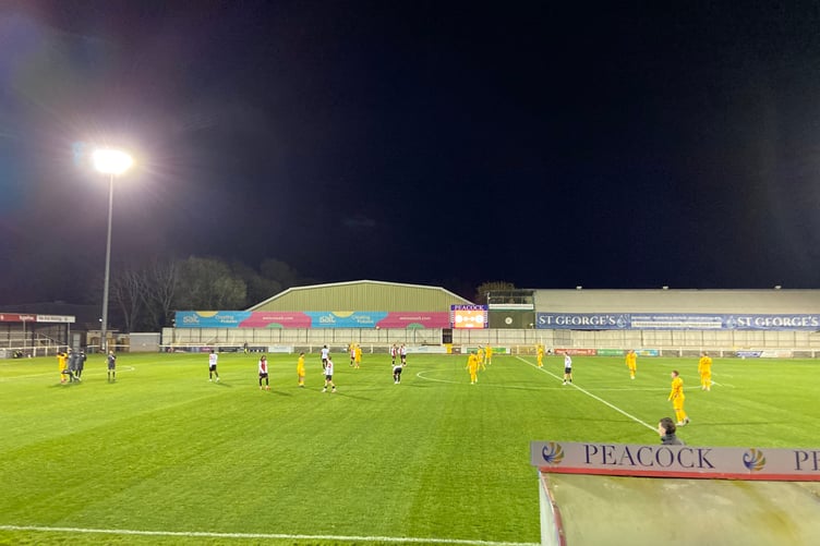 Action from Woking's National League Cup game against Brighton & Hove Albion under-21s