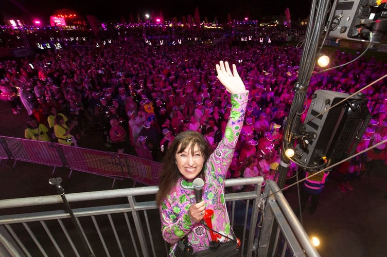 Nina Barough CBE at the start
line
of The MoonWalk London 2022