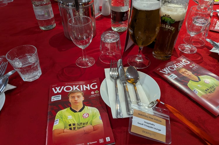 Woking FC Hospitality Table