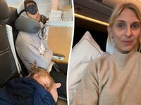 WATCH: Surrey couple share business class on flights with toddler