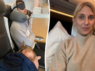 WATCH: Surrey couple share business class on flights with toddler