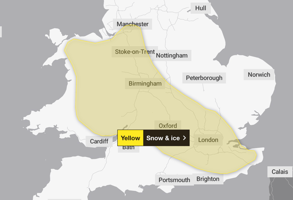 Residents warned as Met Office predicts sleet and snow