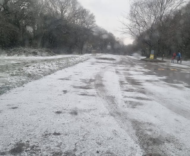 Newlands Corner in the snow and getting into a scrape with ice