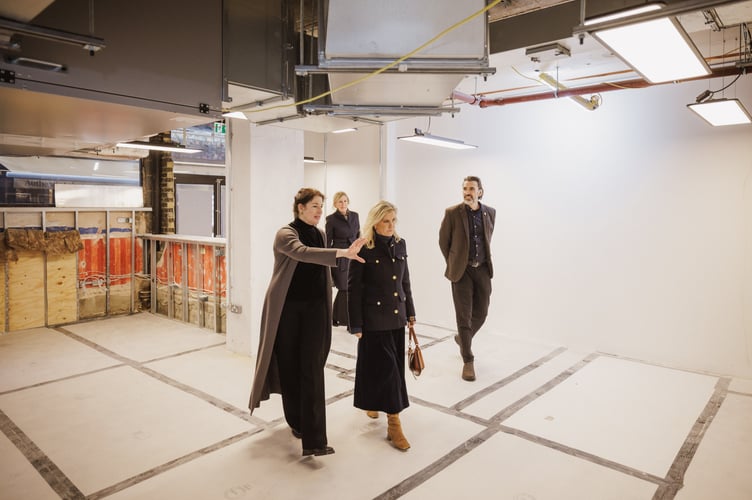 The Duchess of Edinburgh views the new space still undergoing refurbishment