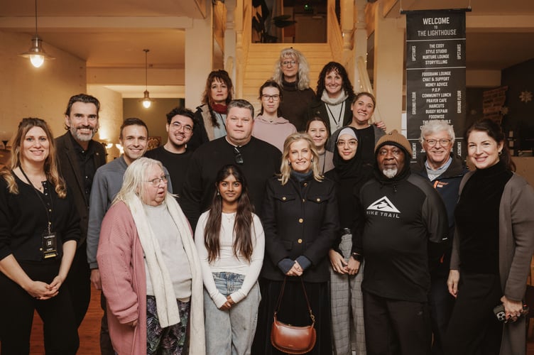 Duchess of Edinburgh with volunteers who have been packing up the old High Street site