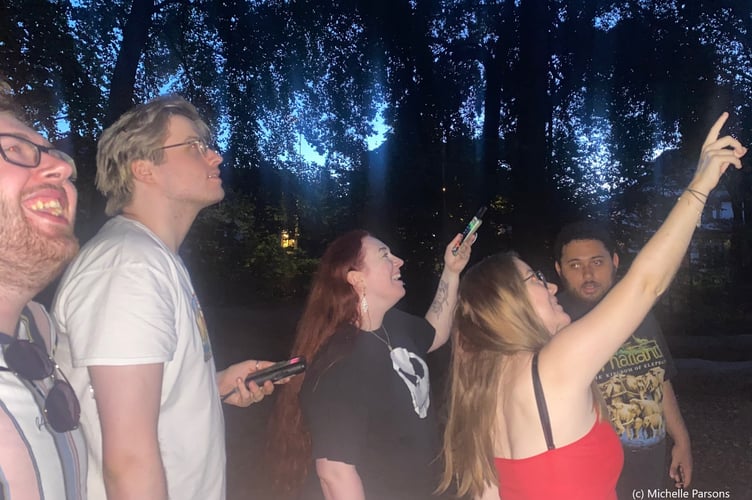 Volunteers taking part in Sunset Survey for the National Bat Monitoring Programme (photo by Michelle Parsons)