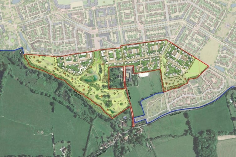 Illustrative view of up to 200 homes, near Ockham. (Credit: Taylor Wimpey/ Guildford Borough Council planning documents)