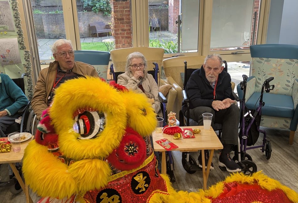 Dancing Lion delights as care home celebrates Chinese New Year