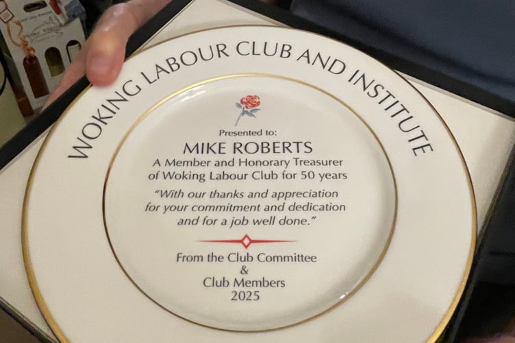 Mike's Woking Labour Club and Institute plaque 