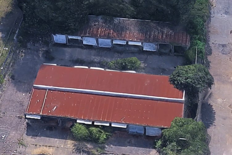 The run-down garages in Albert Drive, Sheerwater.