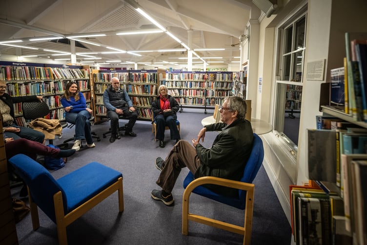 Former BBC reporter and producer Jerry Timmins at the local author event at Farnham Library.