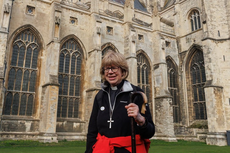 The Most Revd and Rt Hon Dame Sarah Mullally DBE, Archbishop of Canterbury on the final day of the Pilgrimage of the Archbishop of Canterbury from London to Canterbury. Sunday 22nd March 2026. Photo: Neil Turner for Lambeth Palace
