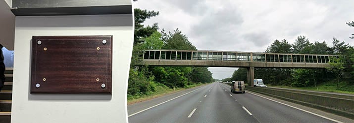 Scott Mills bridge plaque removed from M3 bridge after BBC axe