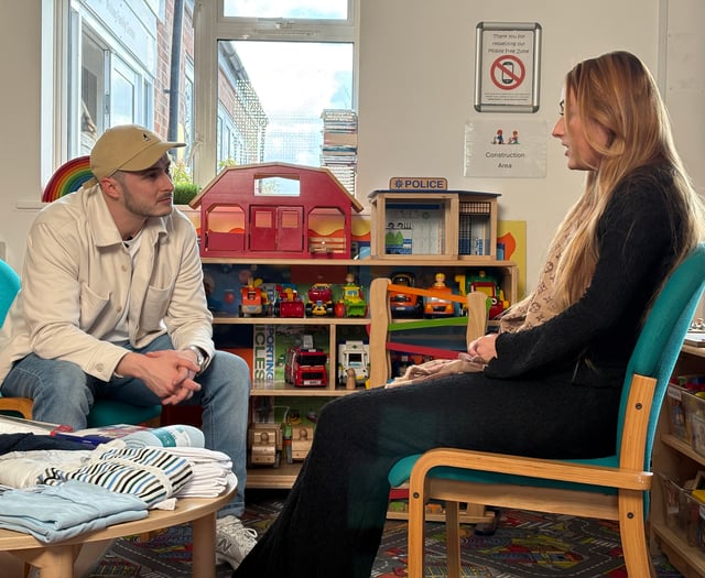 EastEnders star backs baby bundle call after Woking visit