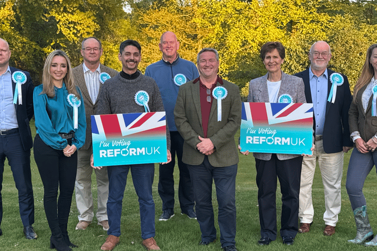 Some of Reform UK candidates standing in the West Surrey elections.