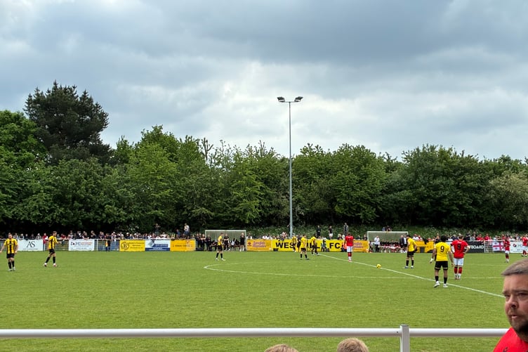 Action from Westfield's Isthmian League South Central Division play-off final against Hanworth Villa