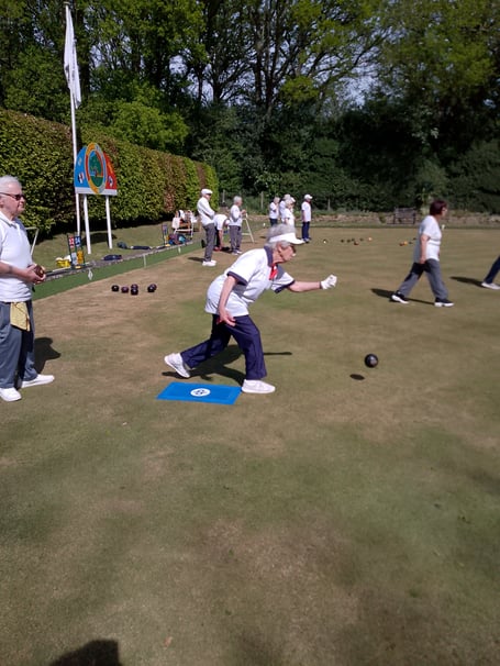 Kath Heatley in action against Whiteley Village