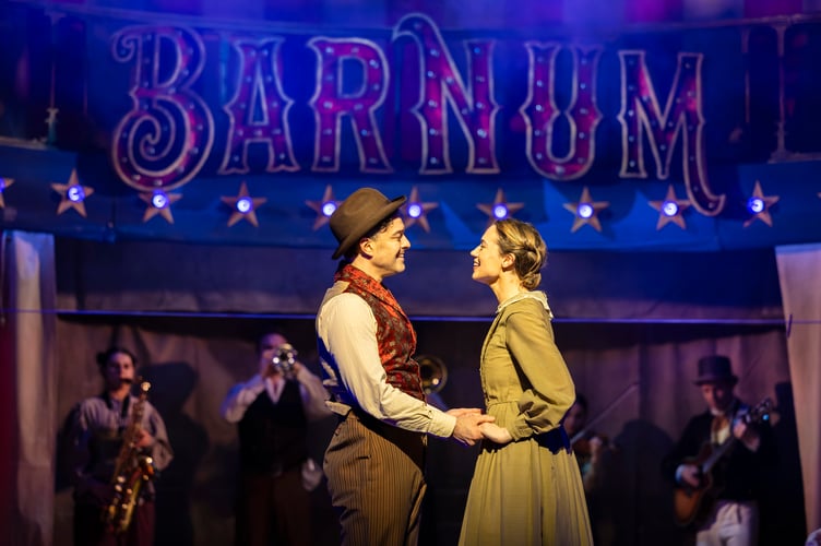 Lee Mead as P. T. Barnum and Monique Young as his first wife Charity in Barnum, Woking Theatre, May 19th to 23rd 2026.