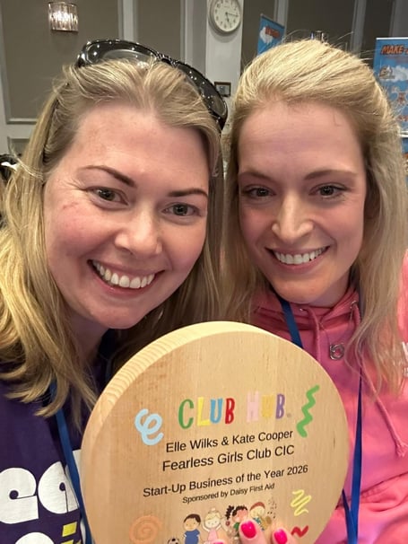 Kate Cooper, left, and Elle Wilks at the Club Hub Awards