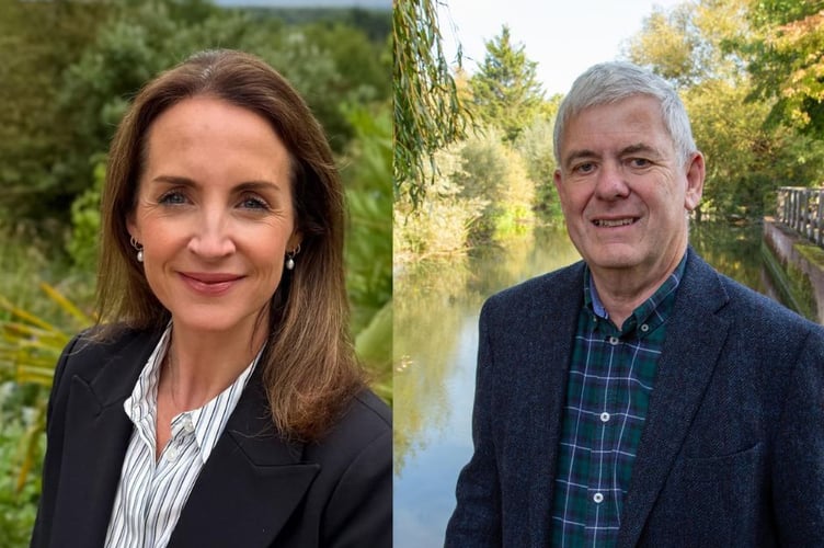 Cllrs Jane Austin and David Lewis will lead the Conservative groups at West and East Surrey Councils.