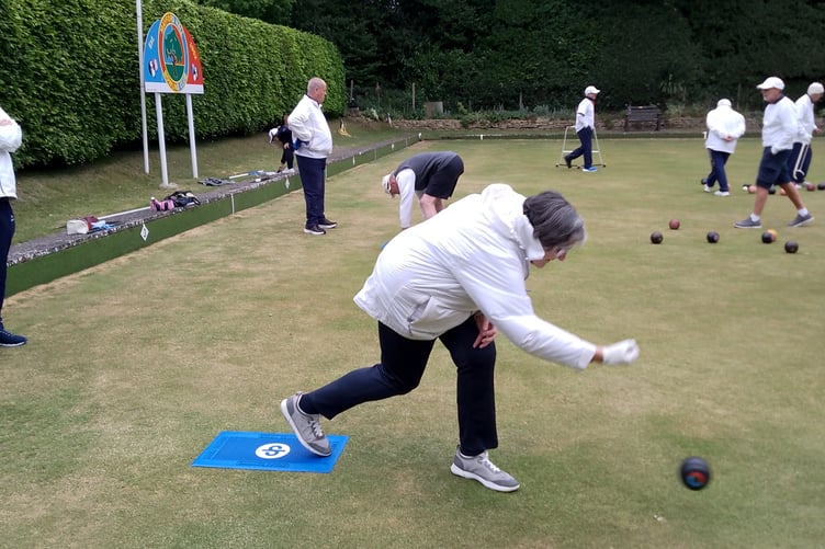 Marilyn Hills in action in the captain's team against the president's team match