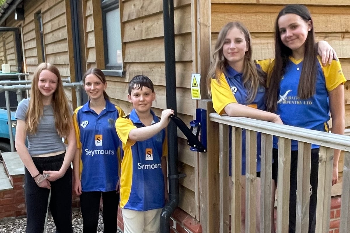 Pirbright Cricket Club's young leaders launch 'Cans for Cricket' recycling project