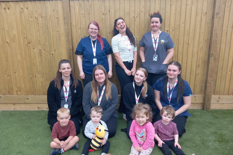 Staff and children at Busy Bees West End.