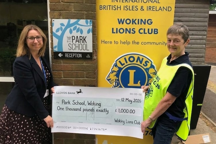 Woking Lions Donation to Park School 