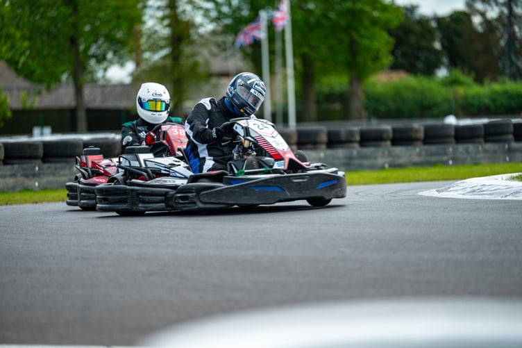 Woking go-karter Henry Walker in action
