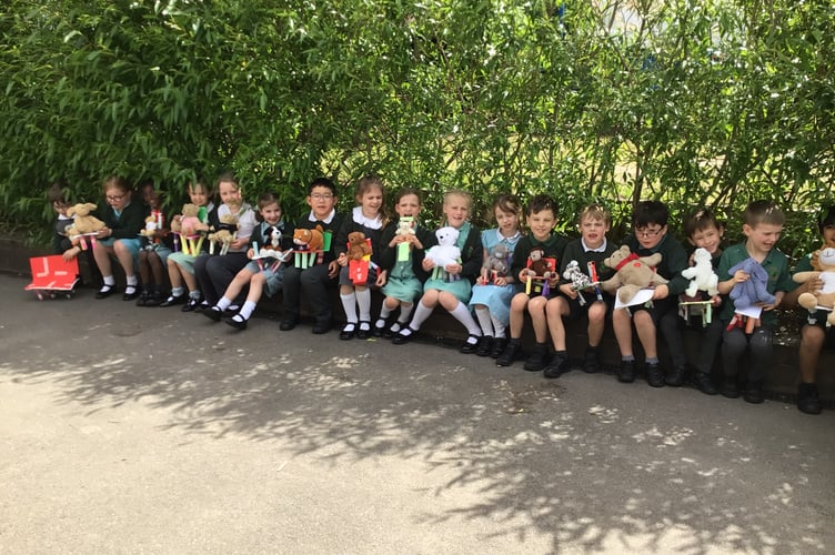 Horsell Infant School pupils with their teddies.