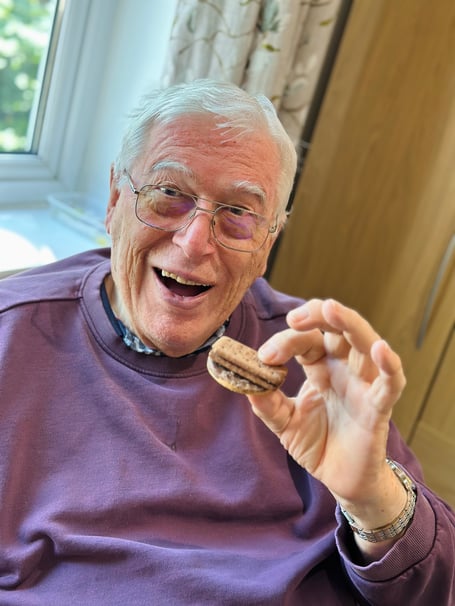 A Bernard Sunley resident in crunch talks about his favourite biscuit.